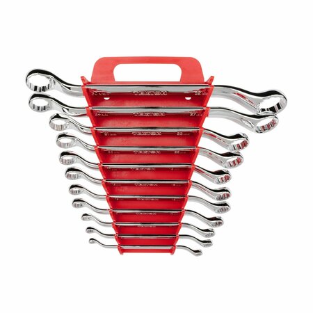 TEKTON 45-Degree Offset Box End Wrench Set with Holder, 11-Piece (6-32 mm) WBE24411